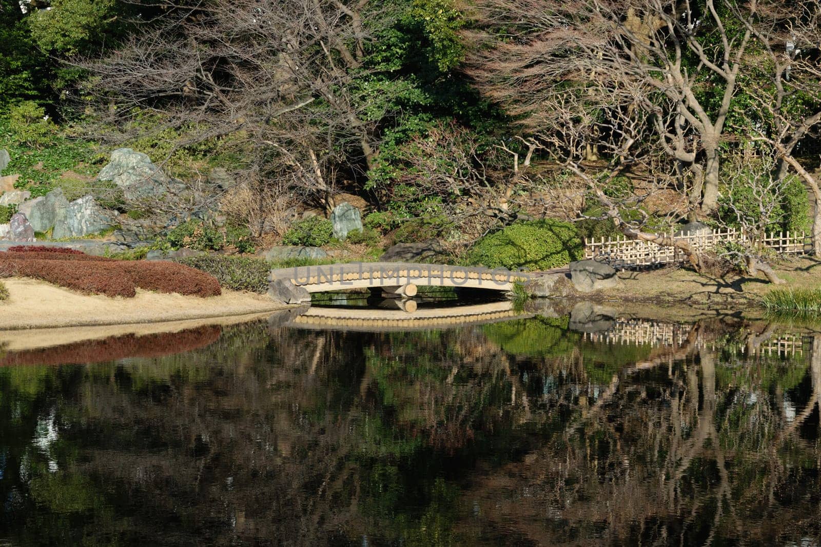 A small bridge over a lake by jameshumble