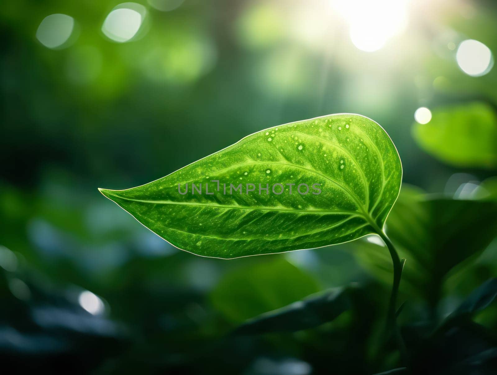 The vibrant green leaves in the summer garden create a natural backdrop, ideal for spring themed backgrounds, cover pages, and ecological or greenery wallpaper designs.