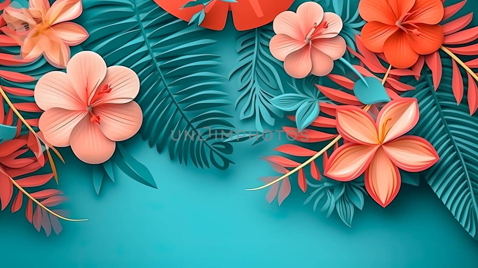 Vibrant tropical allure. Exotic pattern with lush jungle plants and tropical leaves. Transform your design with the vivid colors of natures tropical beauty.