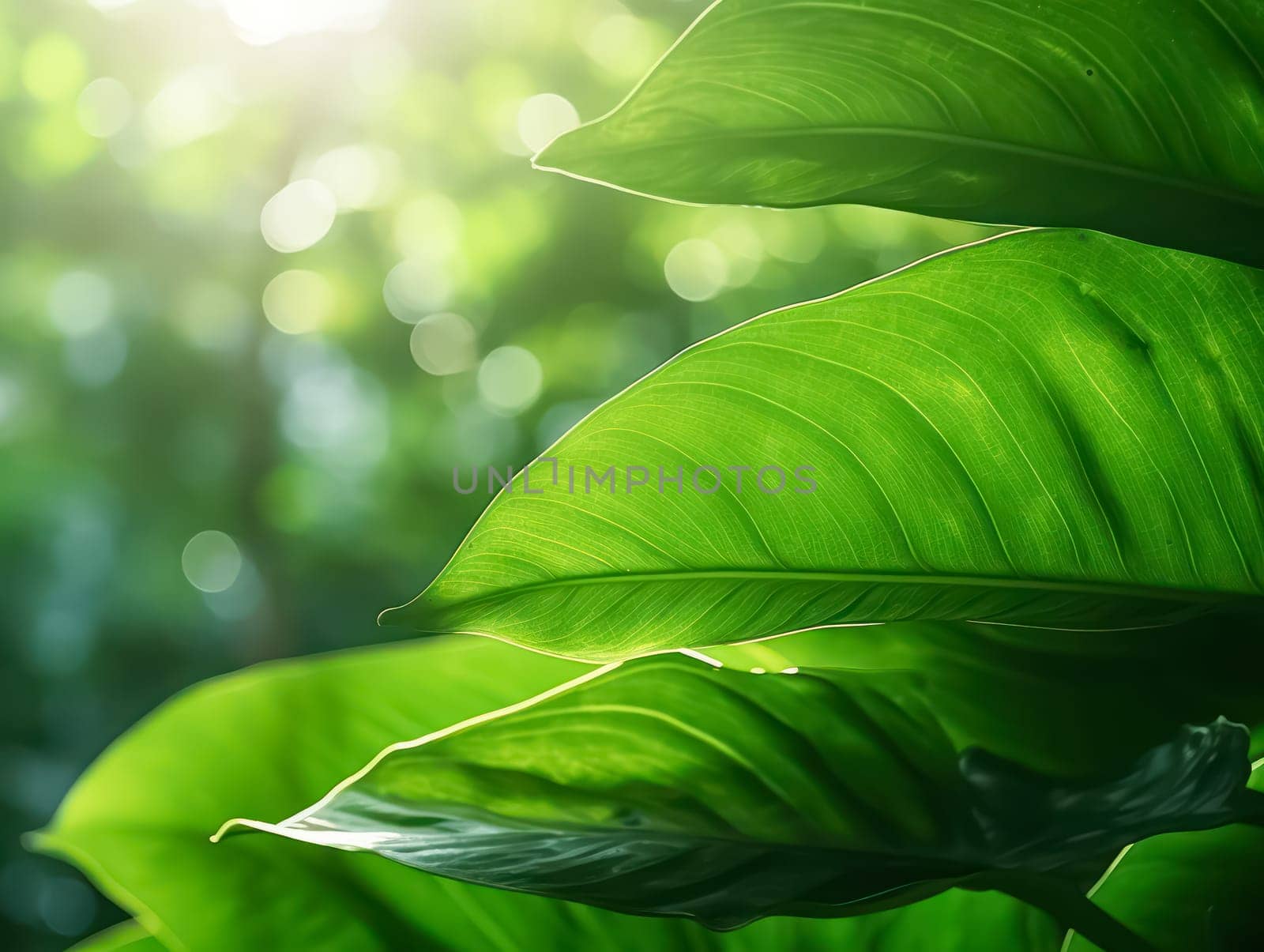 The vibrant green leaves in the summer garden create a natural backdrop, ideal for spring themed backgrounds, cover pages, and ecological or greenery wallpaper designs.