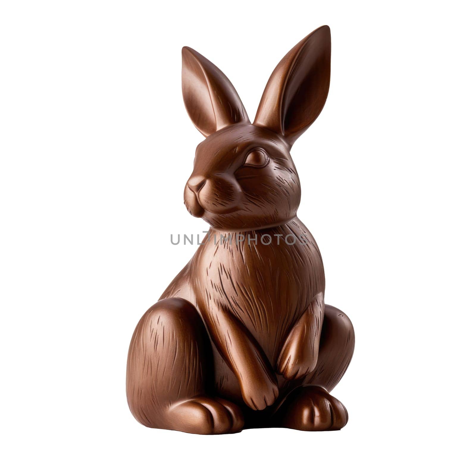 Easter chocolate bunny on white background PNG