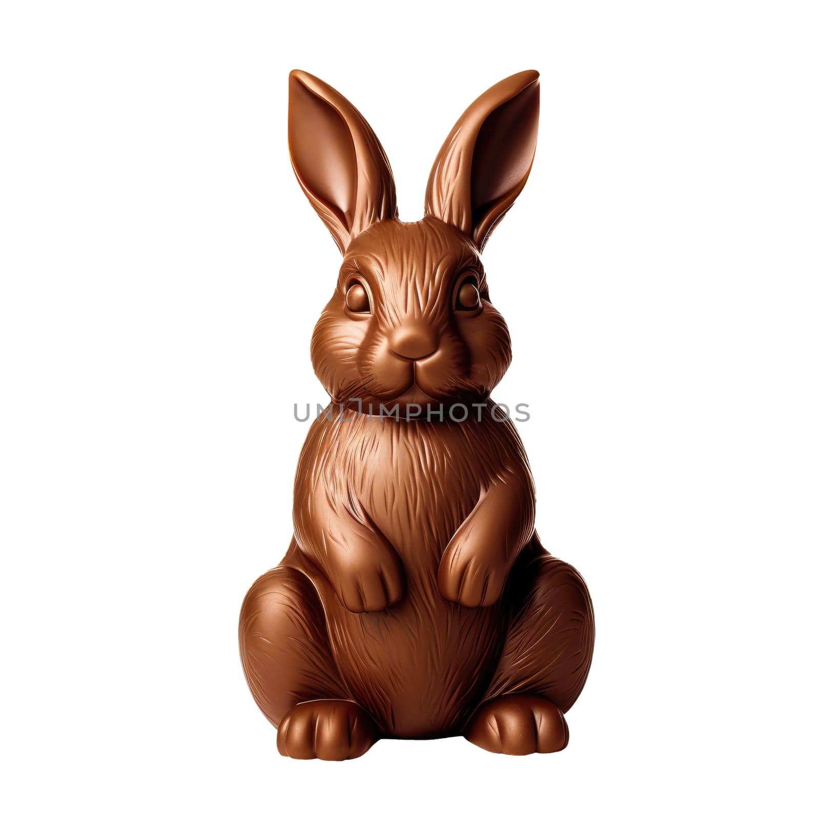 Easter chocolate bunny on white background PNG