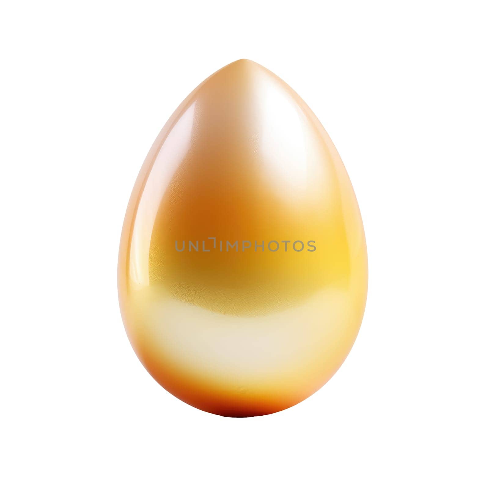 Golden easter egg isolated on a white background. AI