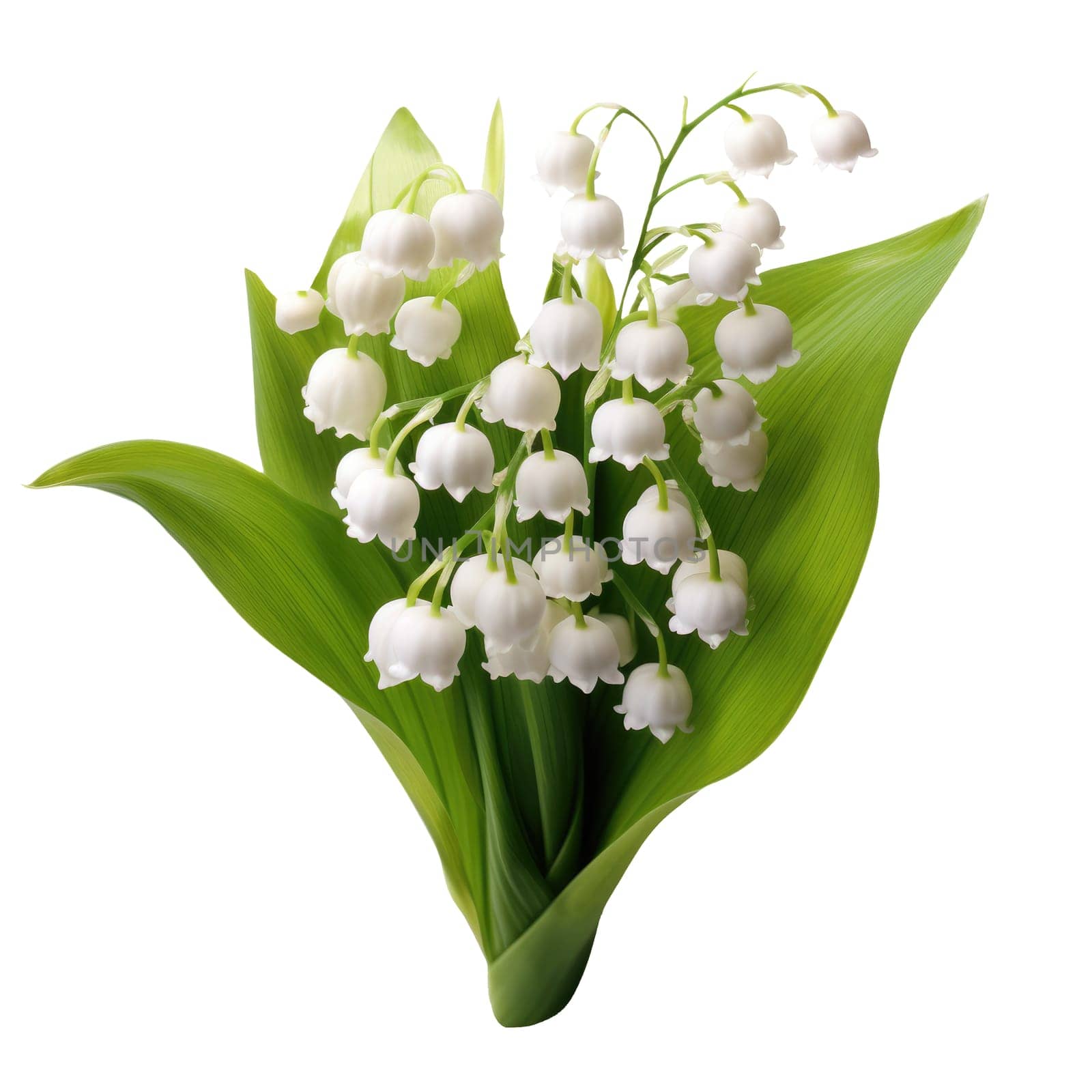 Lily of the valley isolated on white background AI