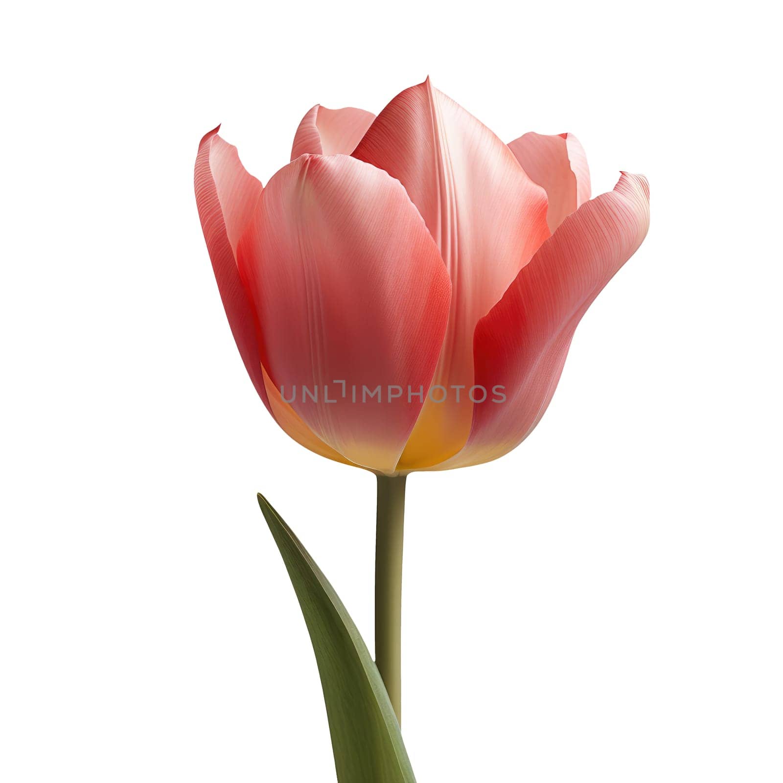 Tulip flower isolated on white background. Useful for floral design by natali_brill