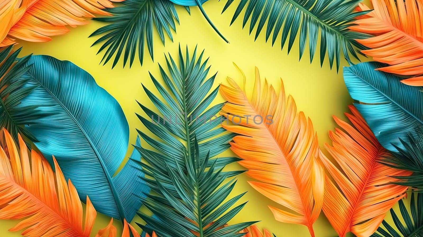 Vibrant tropical allure. Exotic pattern with lush jungle plants and tropical leaves. Transform your design with the vivid colors of natures tropical beauty.