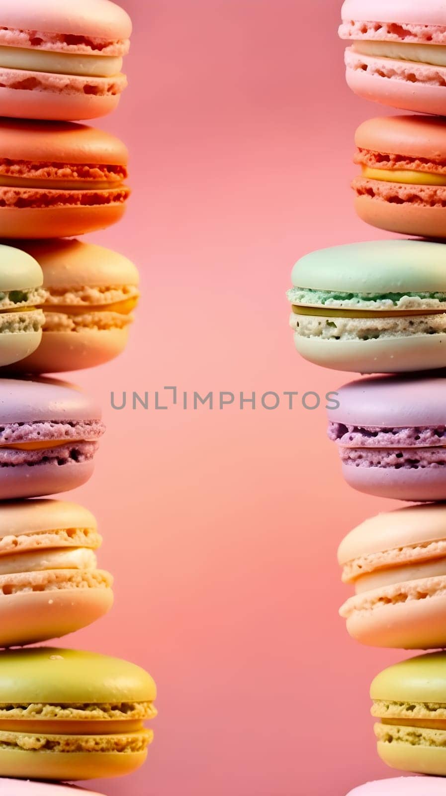 Indulge in a vibrant array of delectable macaroons, a scrumptious snack to satisfy your cravings and add a pop of color to any indoor setting