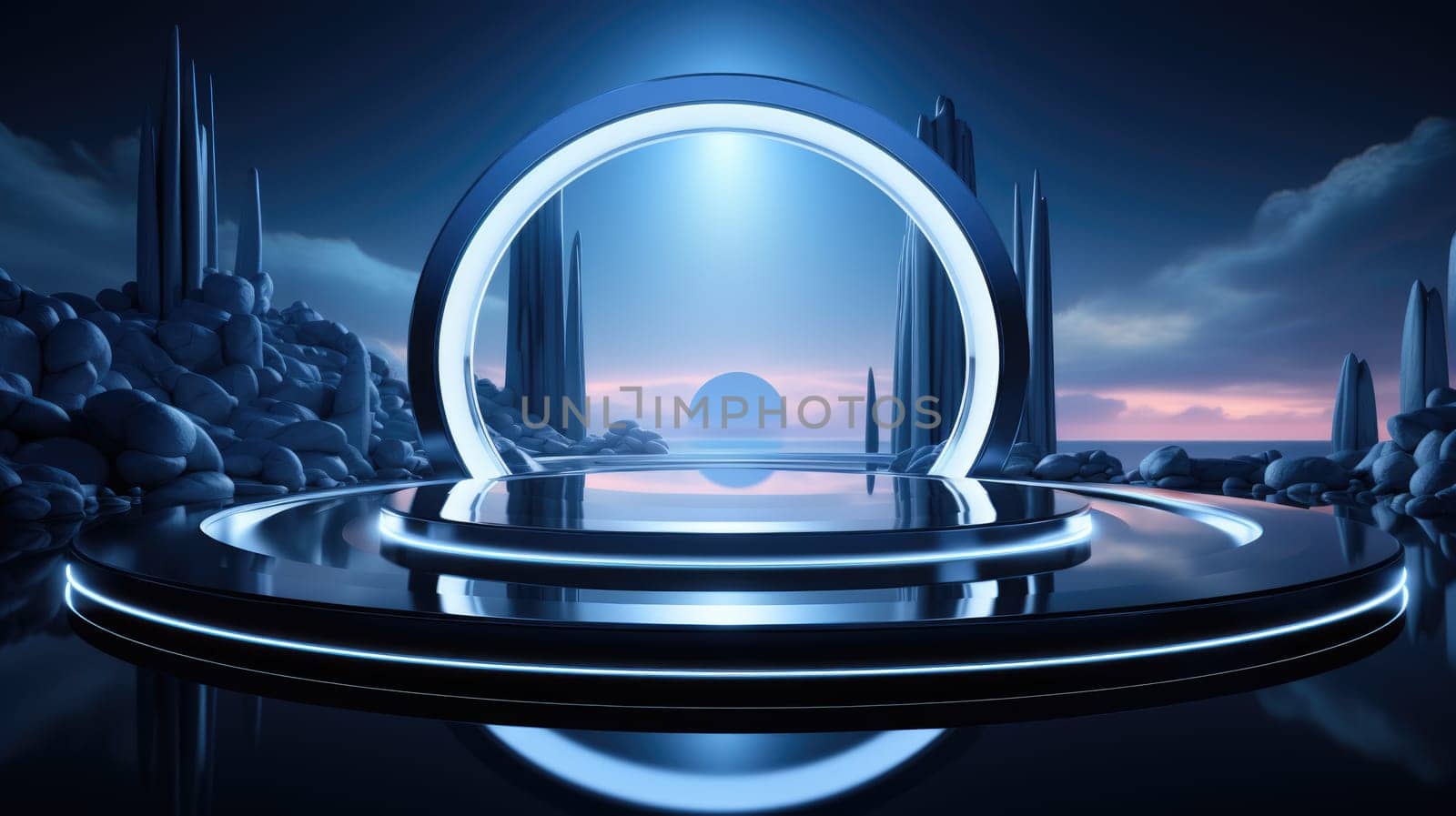 Abstract scene background. Product presentation, mock up, show cosmetic product, Podium, stage pedestal or platform. ai