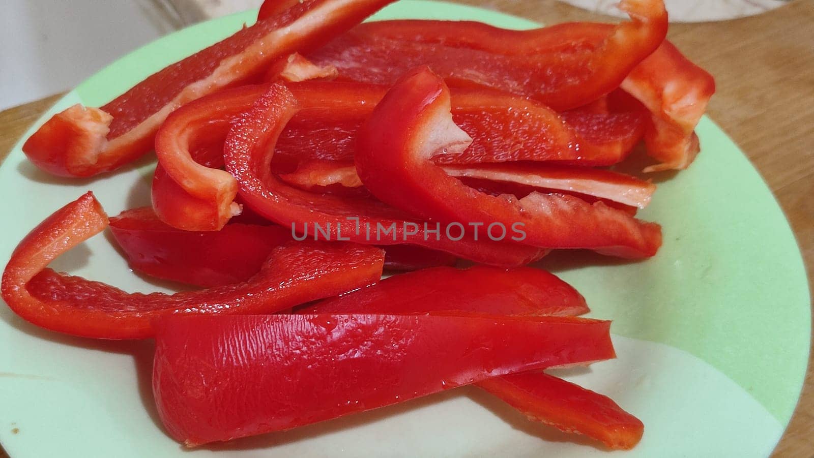 fresh cut red bell pepper, salad food, vegetarianism. High quality photo