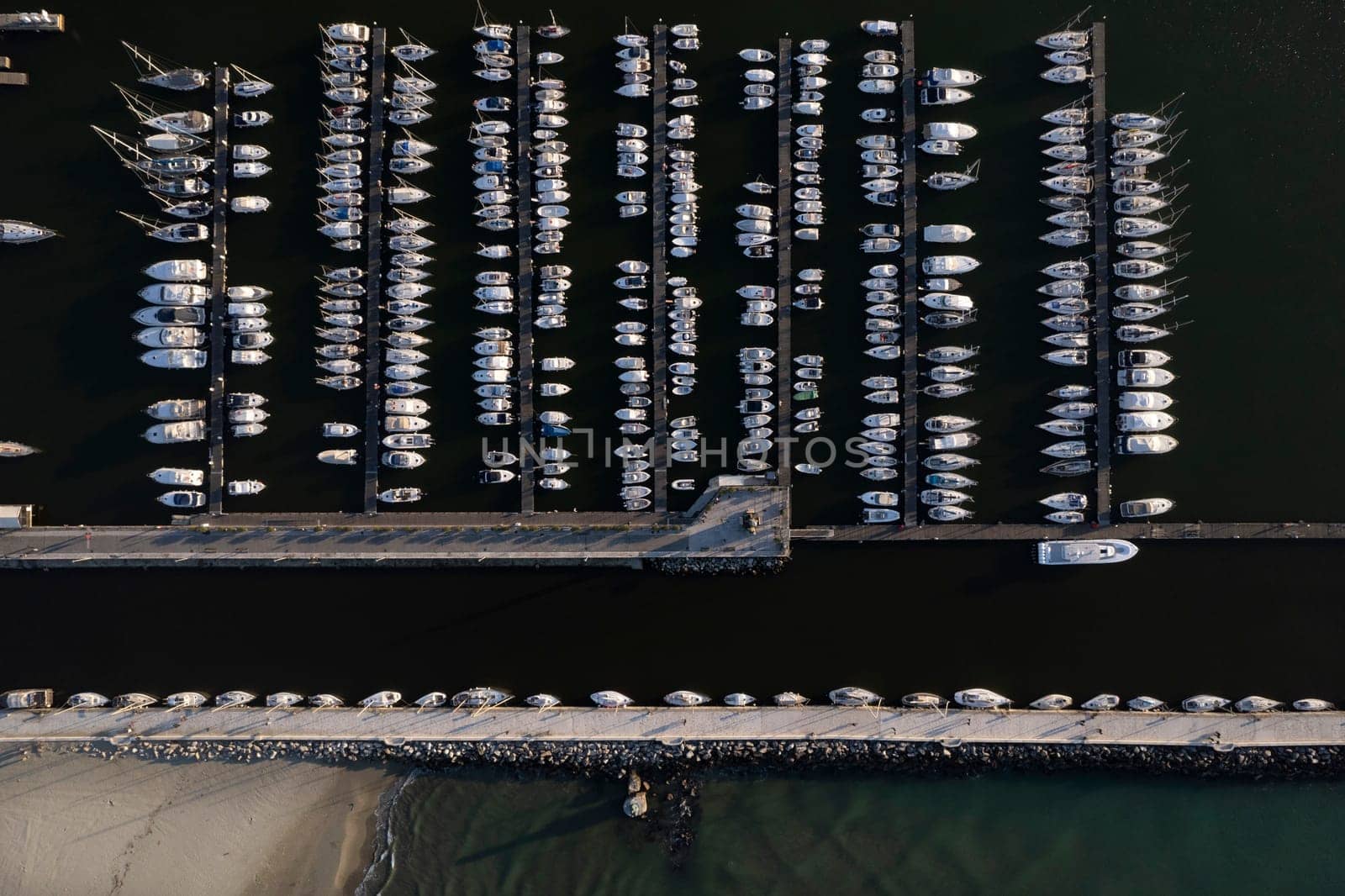 Aerial photographic documentation of the port of Viareggio Lucca 
Tuscany Italy 
