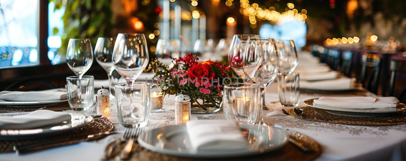 A stylish decorated meal in an elegant venue