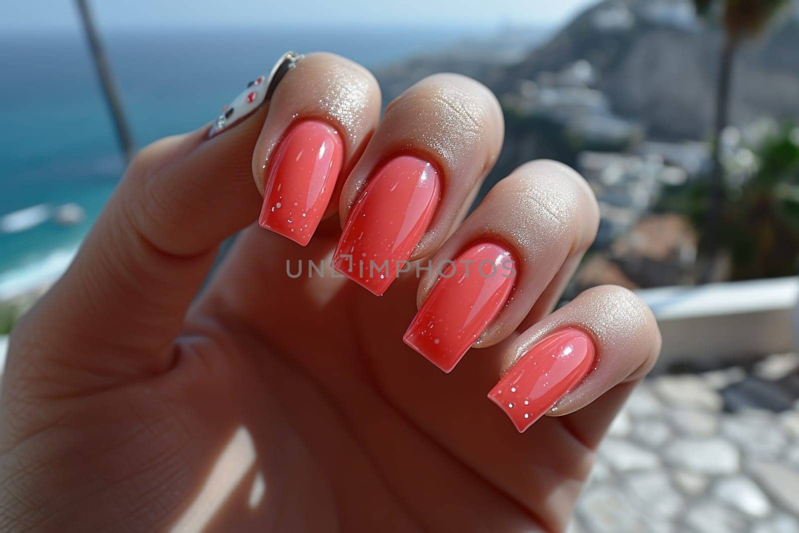 Close-up of a woman's manicure in pink tones, perfectly executed by Yurich32