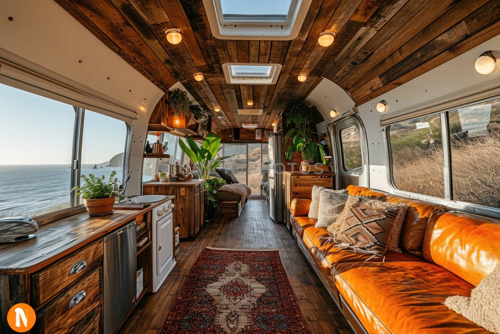 Photo of a cozy travel trailer designed to provide a comfortable and memorable experience while adventuring on the roads. by Yurich32