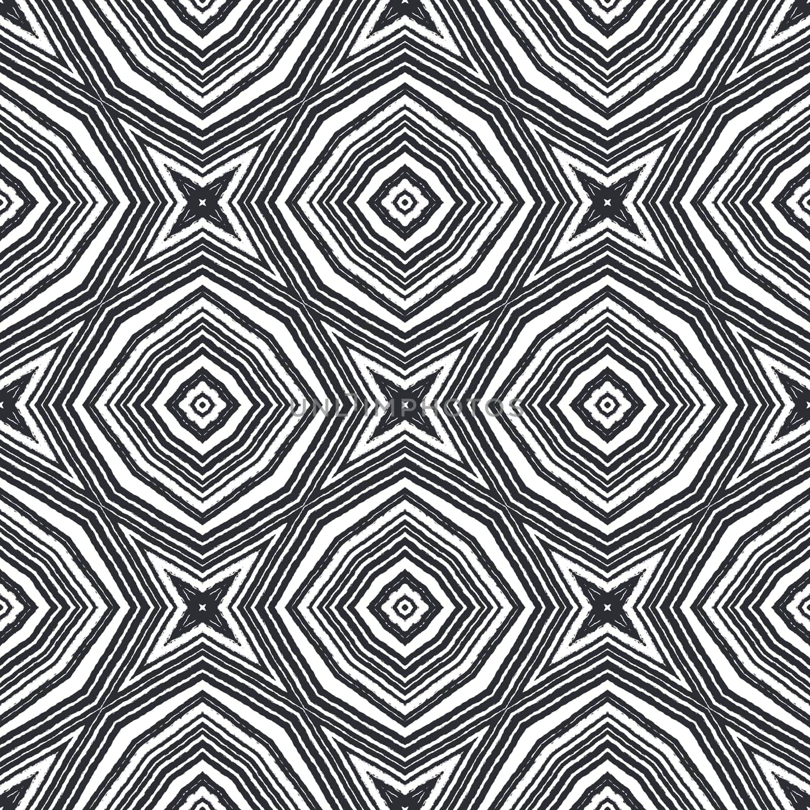 Chevron stripes design. Black symmetrical kaleidoscope background. Textile ready bewitching print, swimwear fabric, wallpaper, wrapping. Geometric chevron stripes pattern.