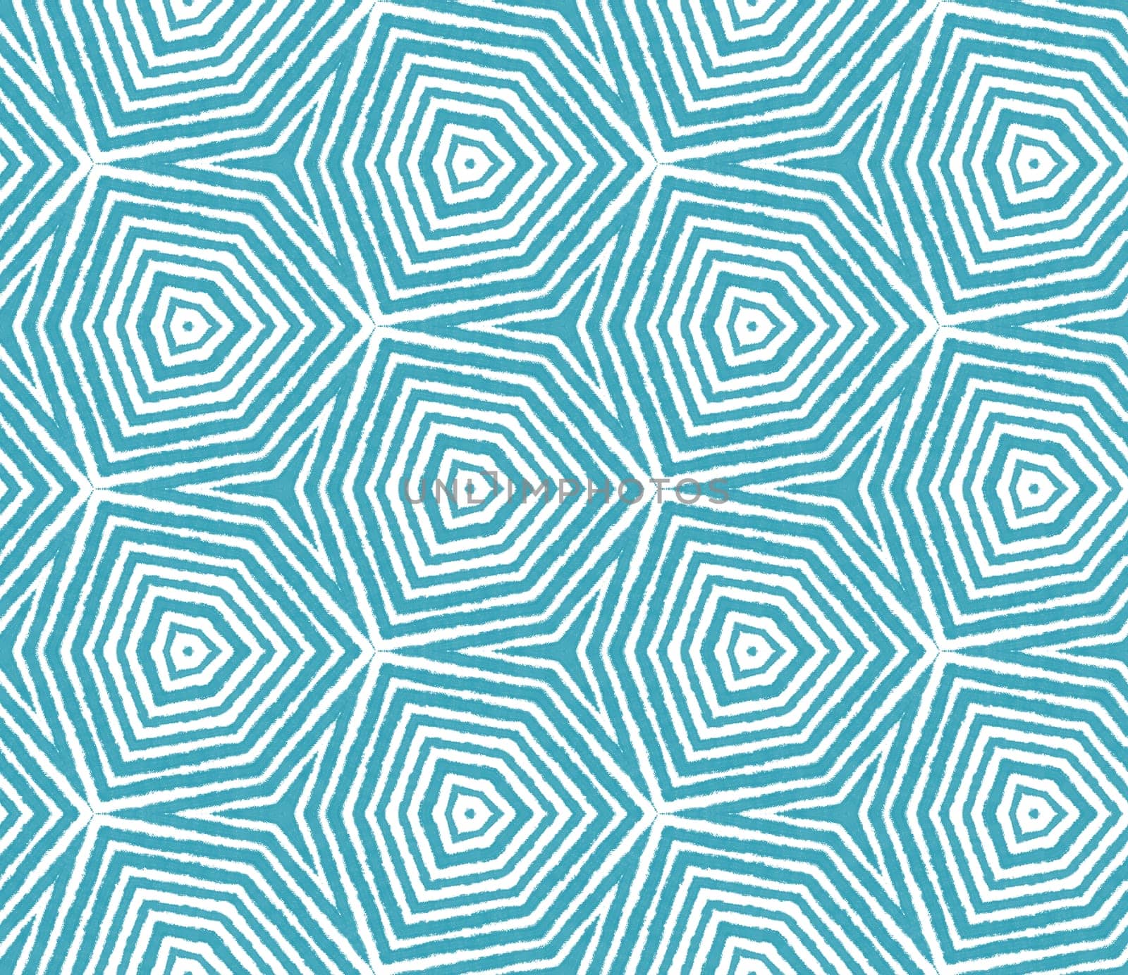 Mosaic seamless pattern. Turquoise symmetrical kaleidoscope background. Textile ready marvelous print, swimwear fabric, wallpaper, wrapping. Retro mosaic seamless design.