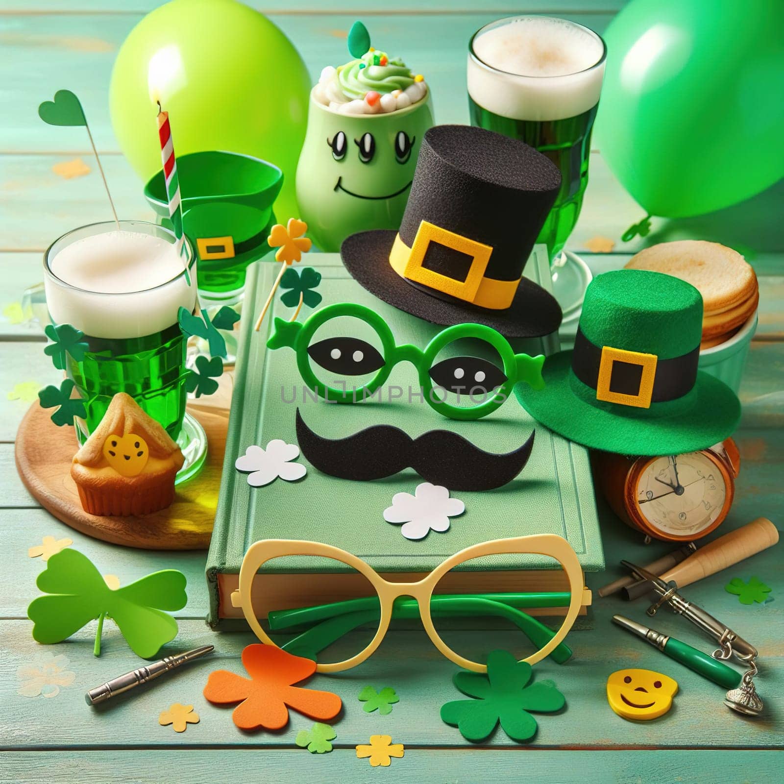 St. Patrick's Day Top Hat. Generative AI. High quality illustration