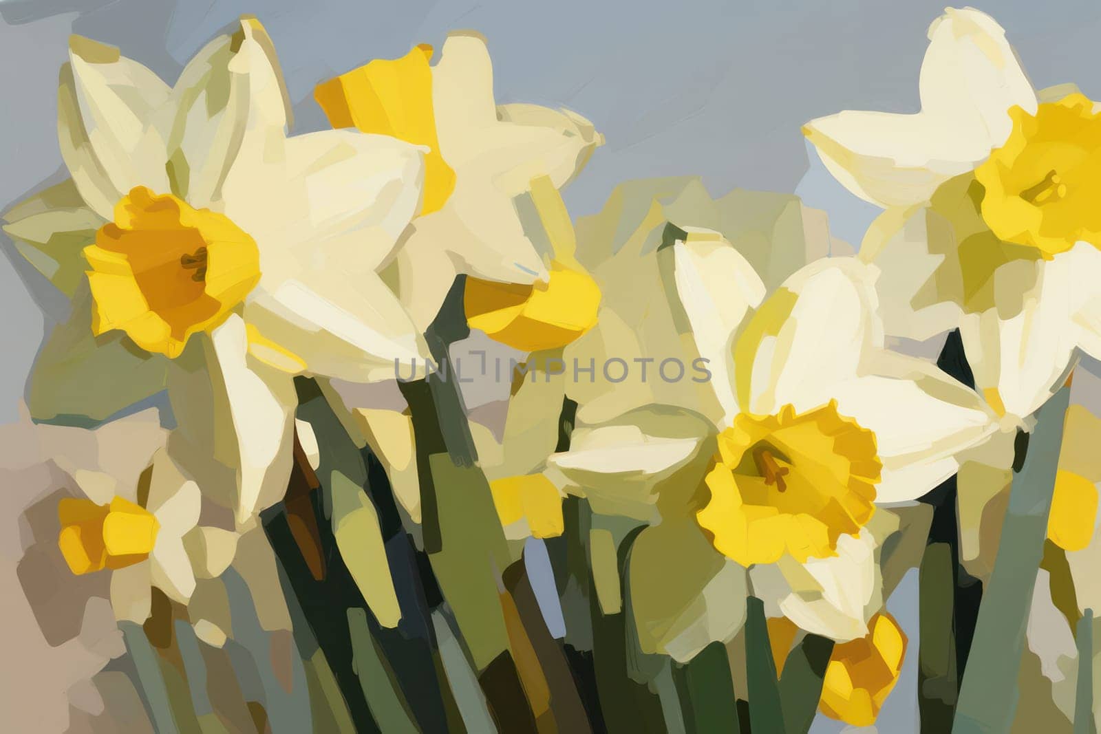 Delicate Beauty: Vibrant Yellow Narcissus Blossom in a Fresh Spring Meadow