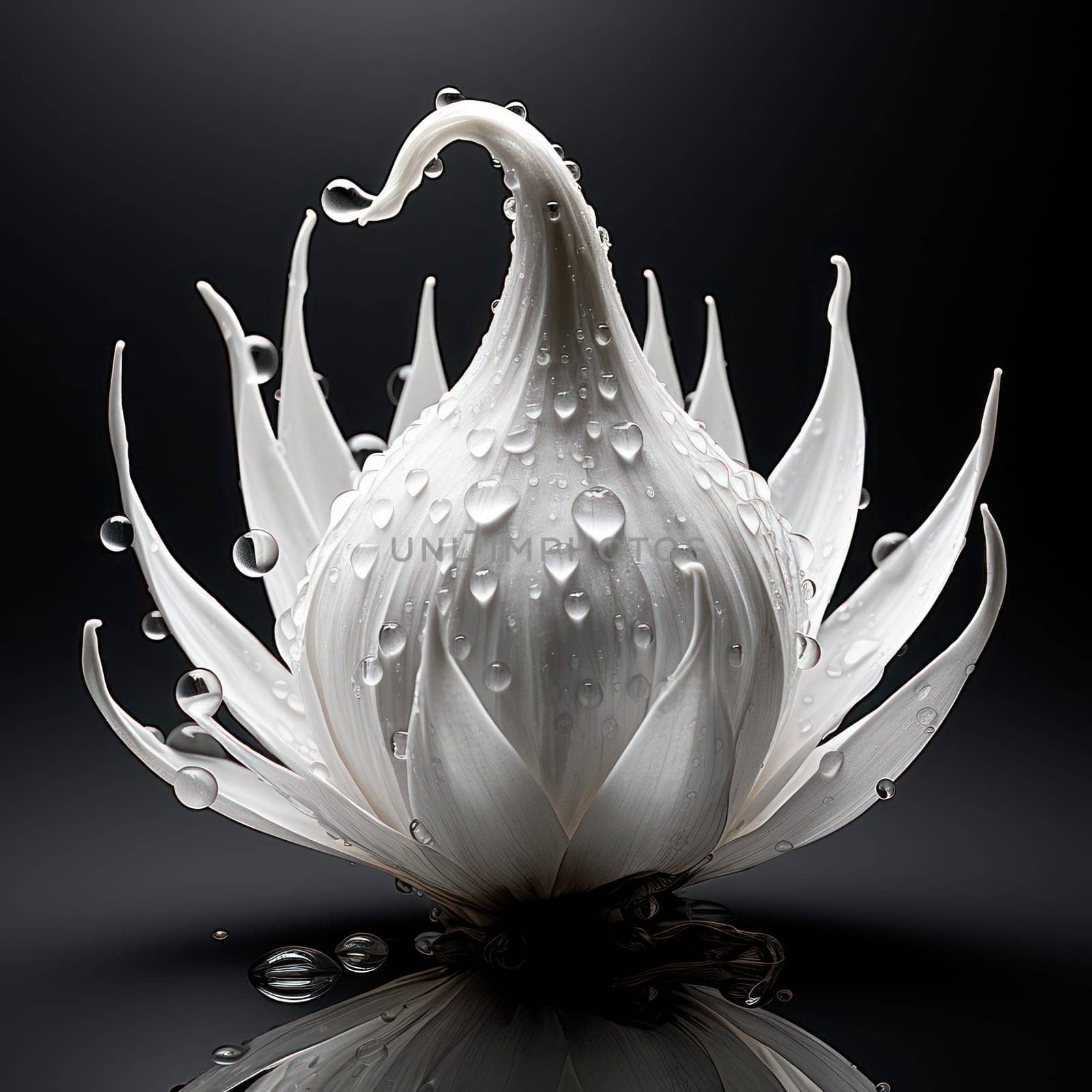 Pristine Beauty: White Lotus Blossom in a Serene Garden Oasis