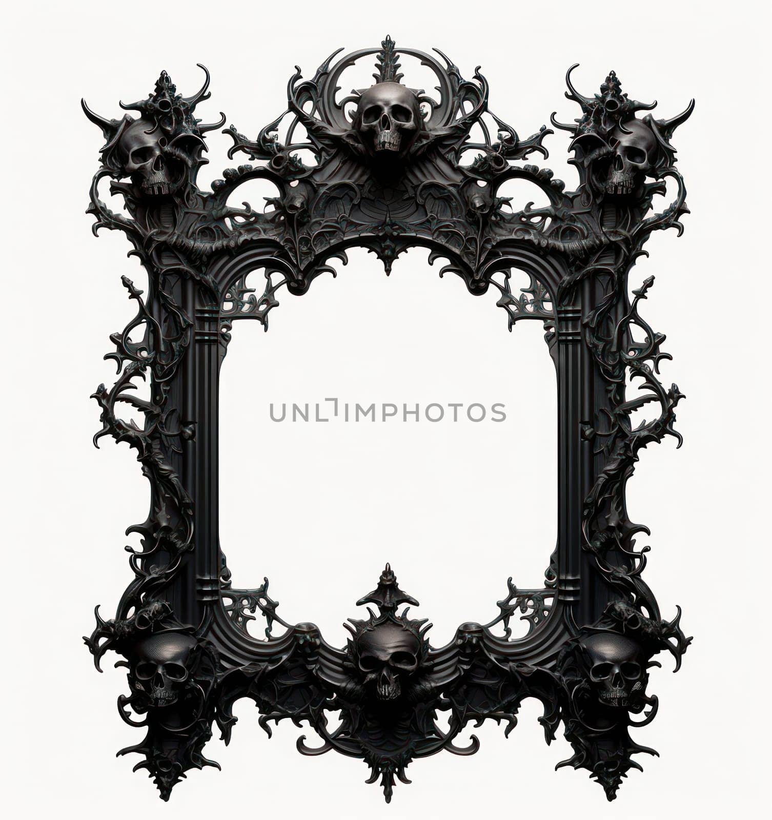 Victorian Baroque Frame with Retro Ornate Vintage Border: Old-world Elegance in Filigree Floral Scroll.