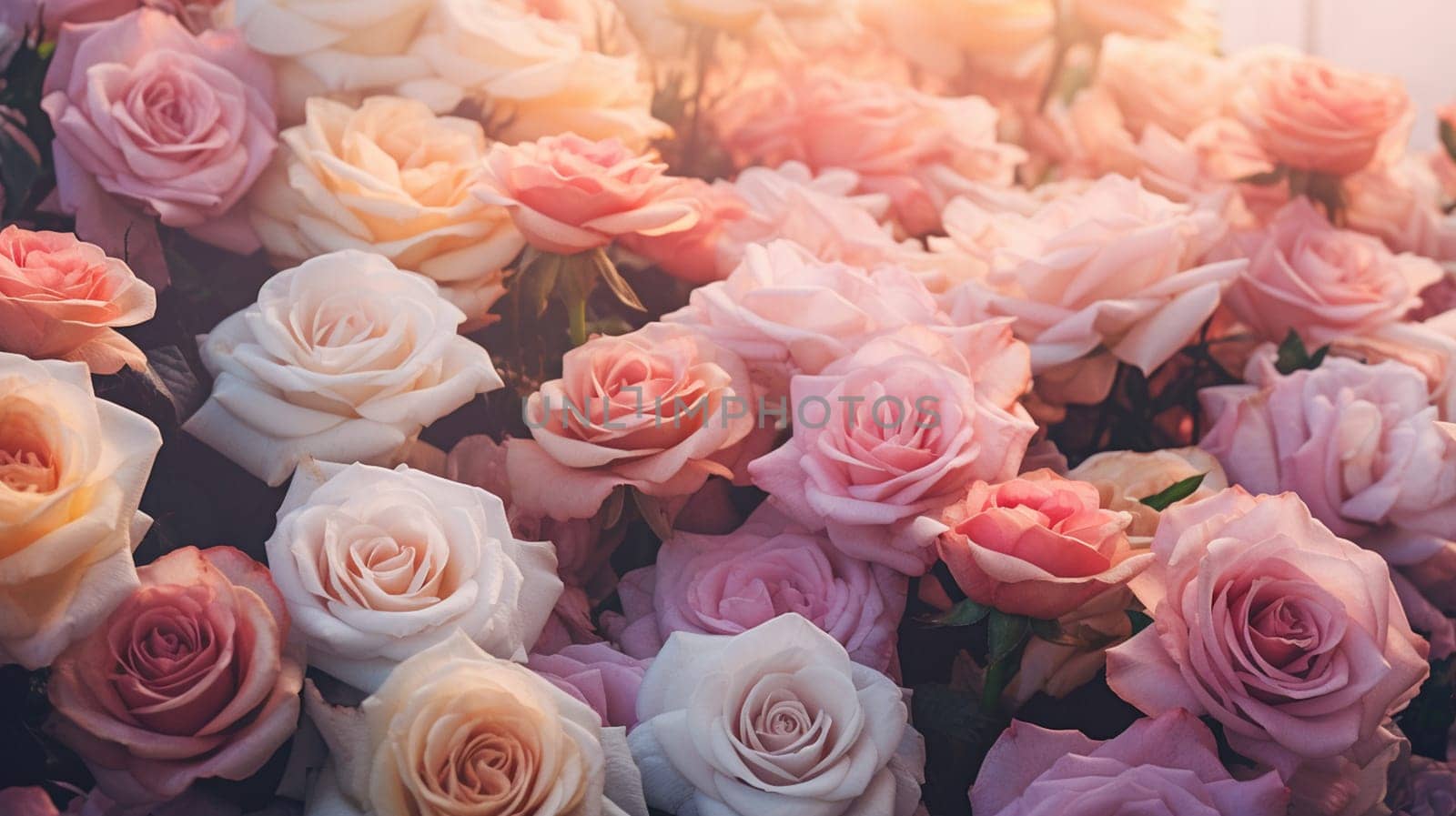 Beautiful roses in light colors. Selective Focus. nature Generative AI,