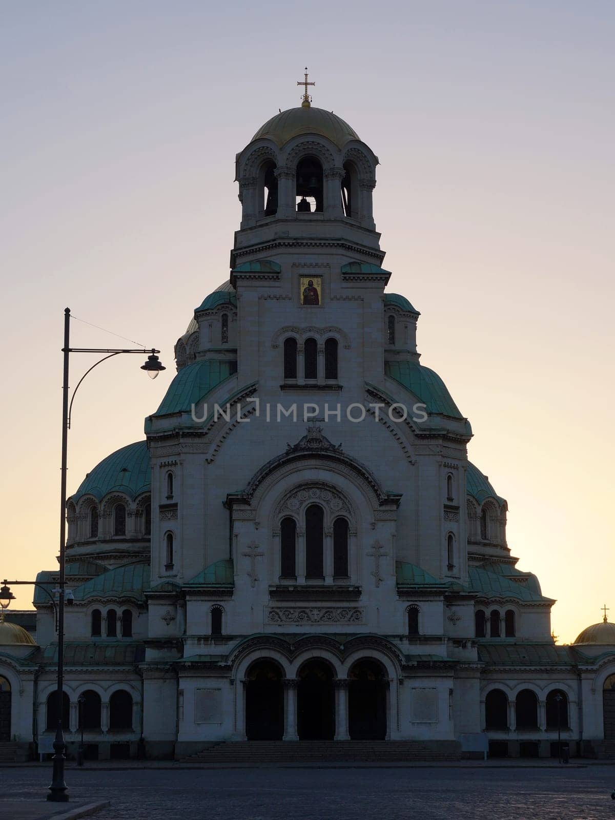 Alexander Nevsky Cathedral in Sofia Bulgaria at dawn.