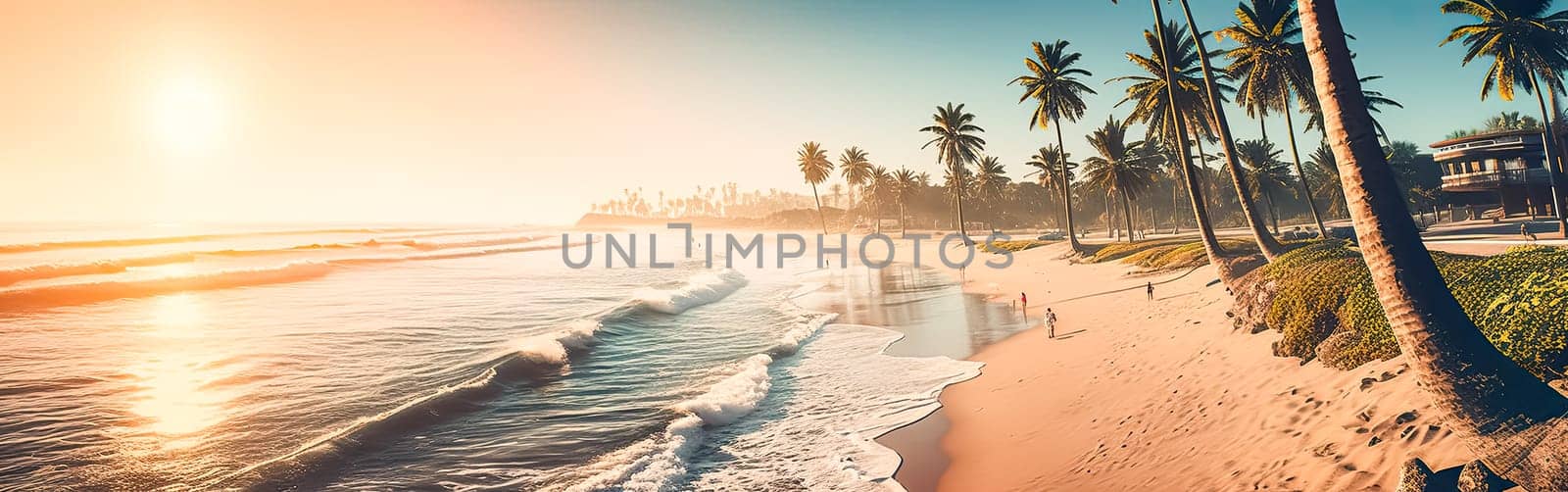 Tropical bliss on a paradise islands palm fringed beach. by Alla_Morozova93
