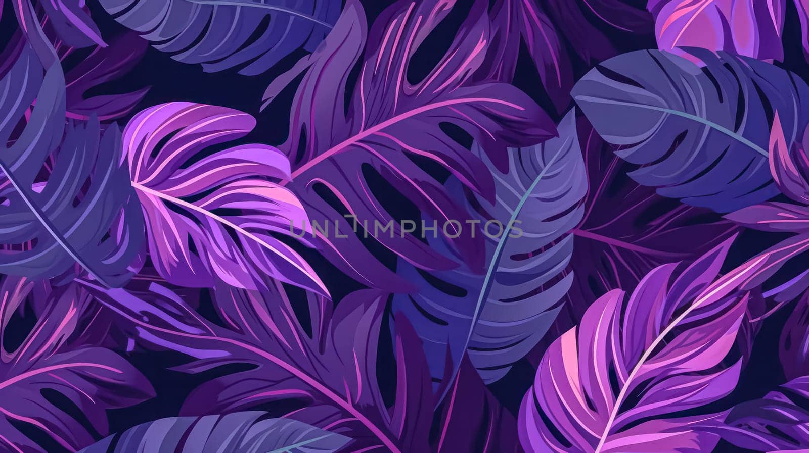 Lively neon tropical leaves in a captivating set of hand drawn illustrations. Bursting with color, featuring exotic tree and plant foliage, and vibrant palm leaves. Perfect for dynamic design projects.