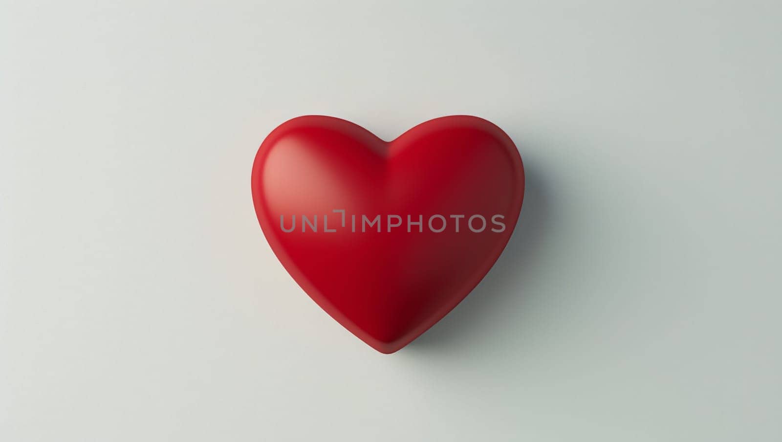 Red heart in the center on a white background. Love, care and relationships. Valentine's Day. by Sneznyj