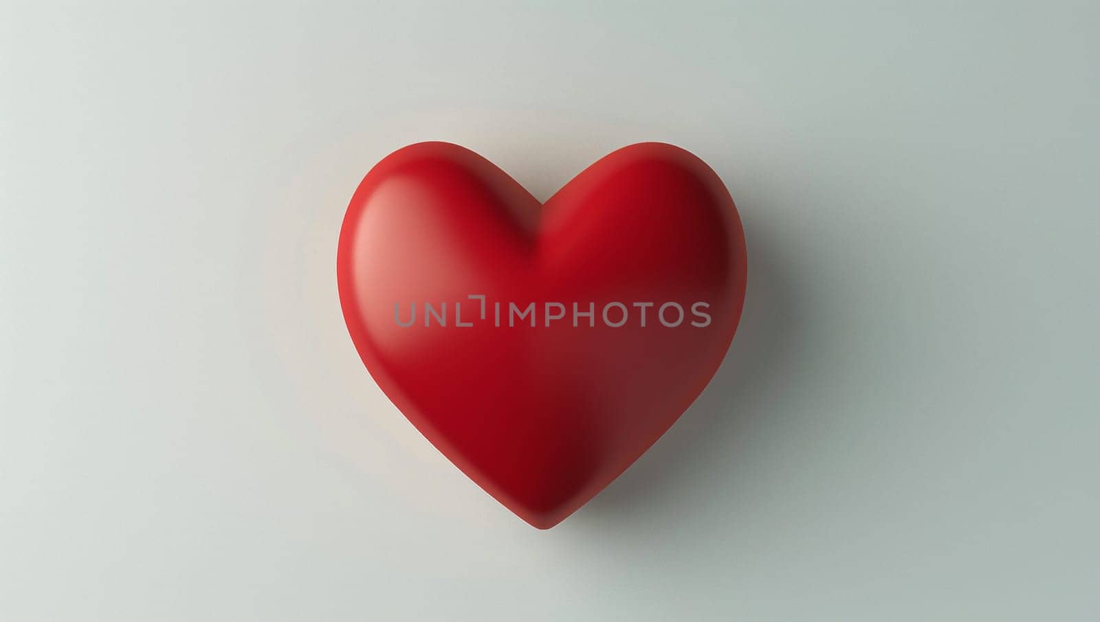 Red heart in the center on a white background. Love, care and relationships. Valentine's Day. High quality photo