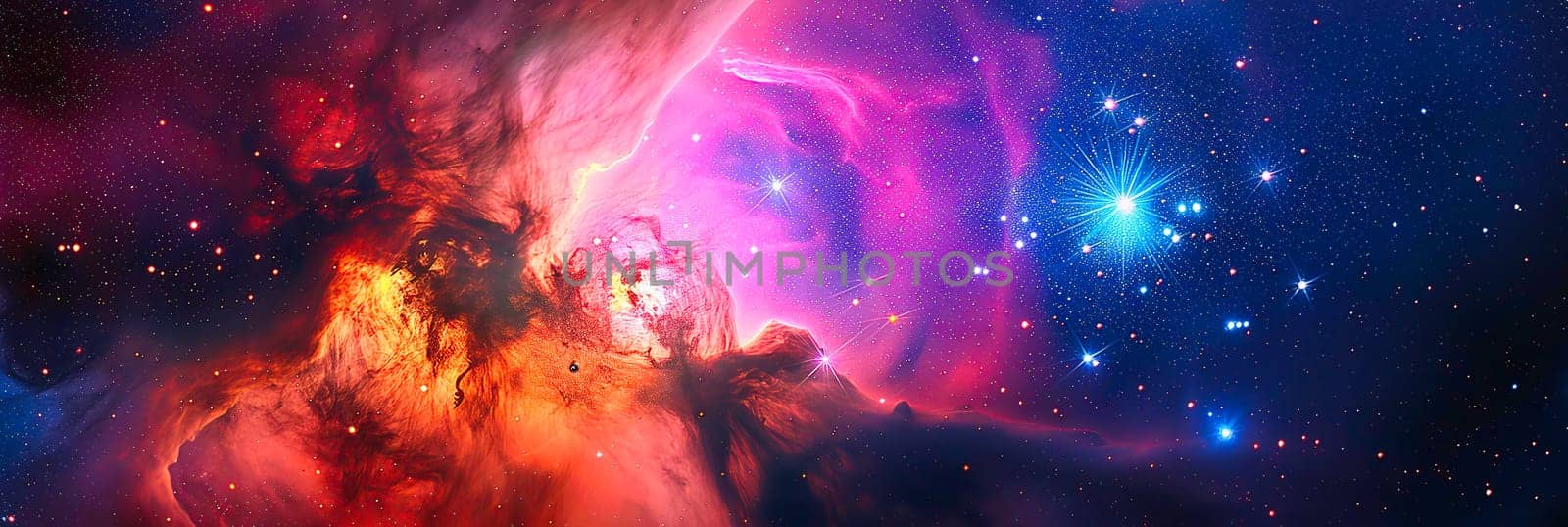 An image of a colorful space scene with stars by vladimka