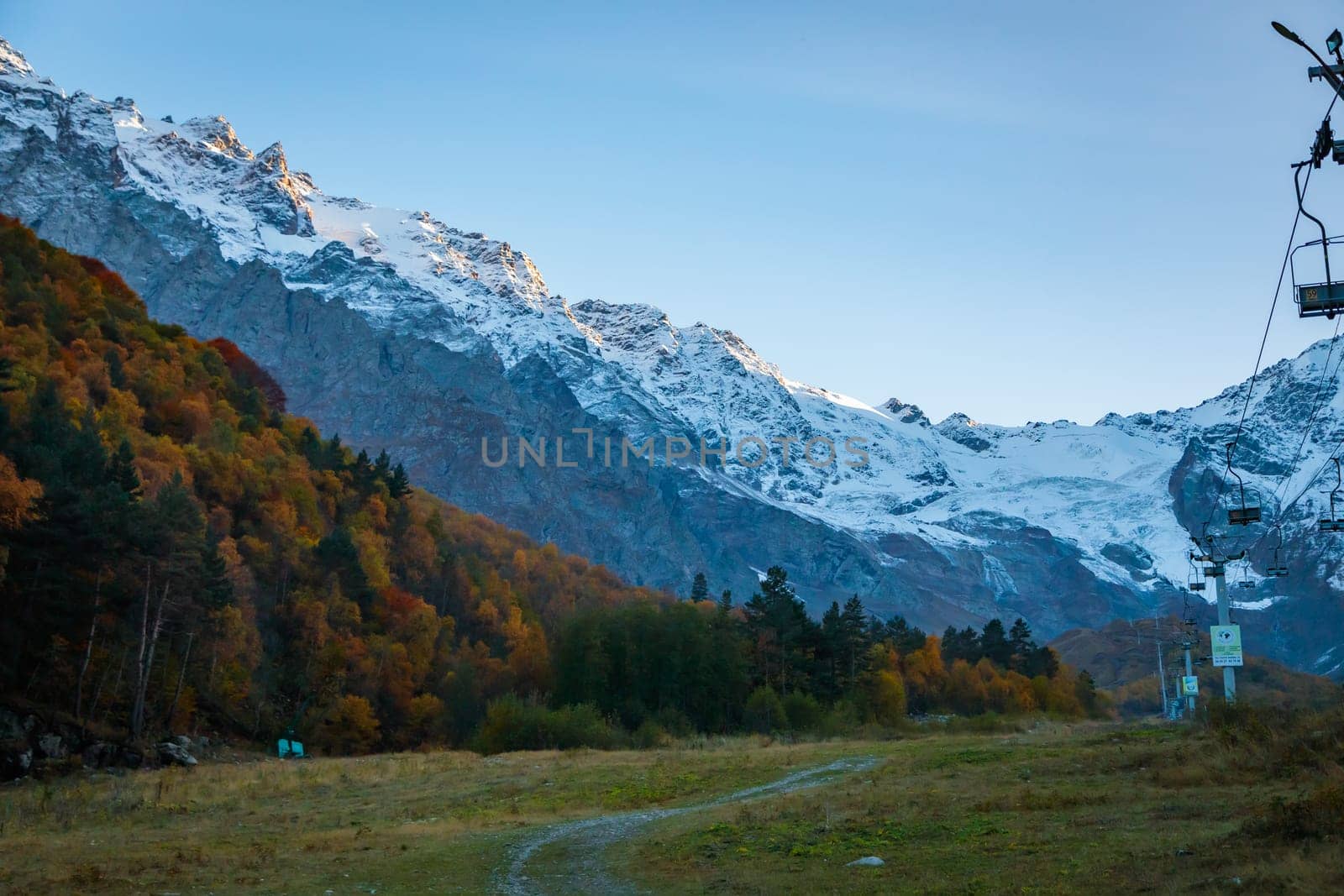 Impeccable mountain views with glacier covered in snow and ice