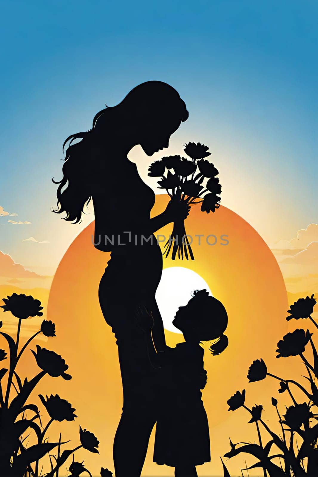 Mother's Day concept. Memories that reflect the loving bond between mothers and their children in a visual feast. An unforgettable celebration atmosphere.Mother and Child. Mother's Day with a Visual Feast.