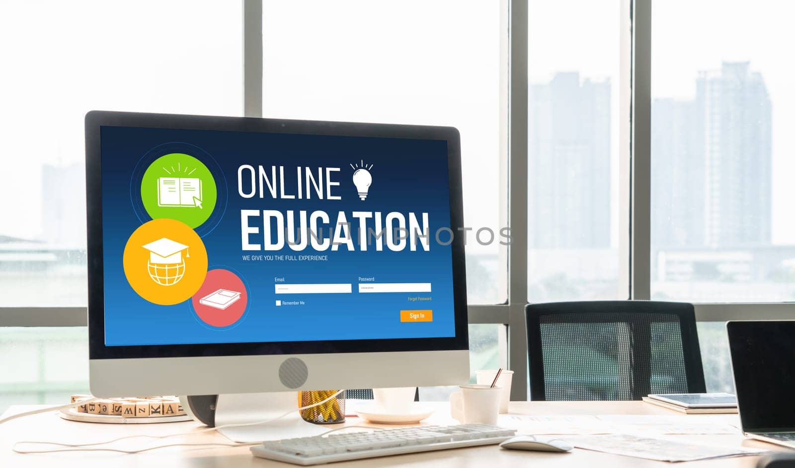 E-learning website with modish sofware for student to study online on the internet network