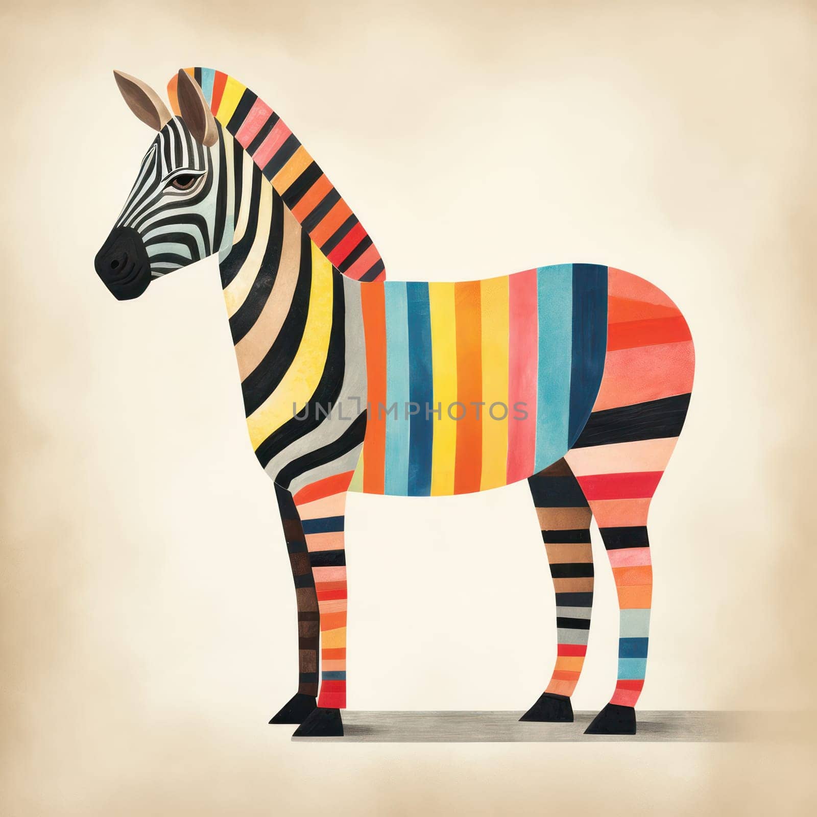 Abstract Zebra: Vibrant Striped Wildlife on Black Camouflage Background