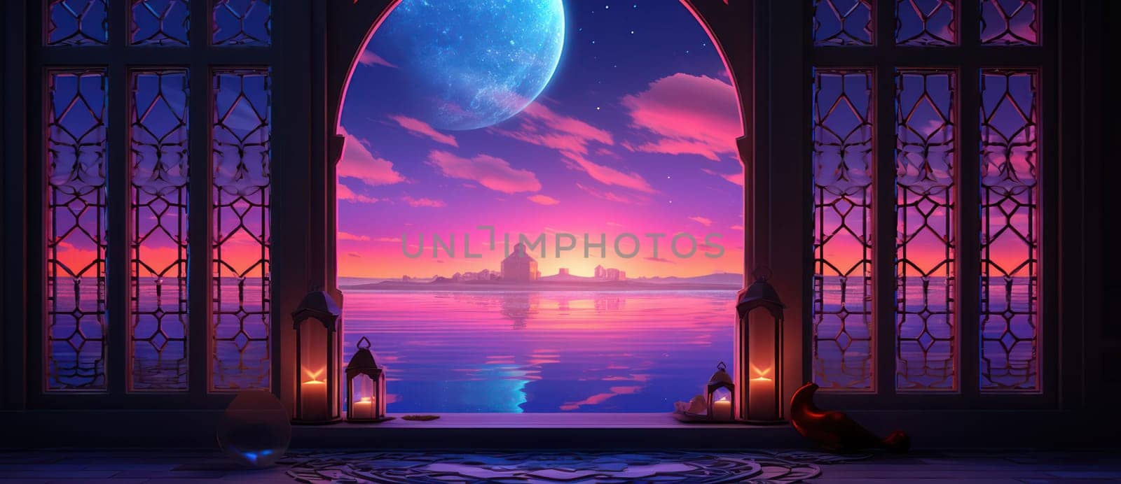 Moonlit Tranquility: A Serene Night Sky Reflecting on a Calm Ocean