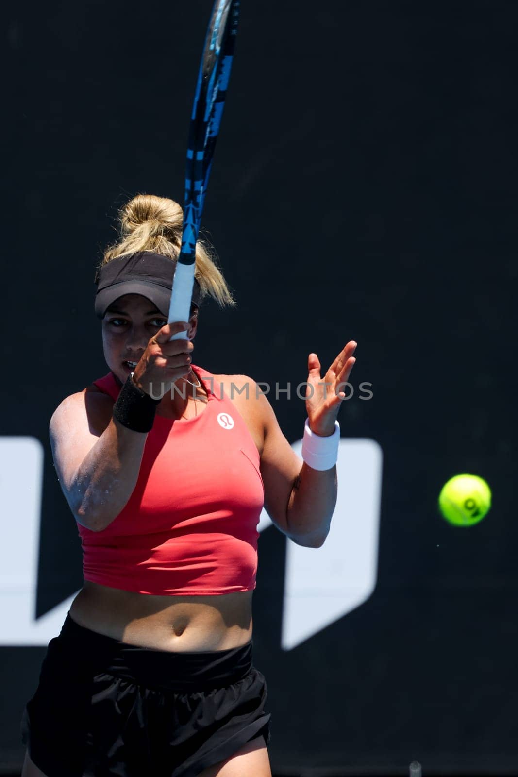 MELBOURNE, AUSTRALIA - JANUARY 12: Renata Zarazua of Mexico in her qualifying match against Destanee Aiava of Australia ahead of the 2024 Australian Open at Melbourne Park on January 12, 2024 in Melbourne, Australia.