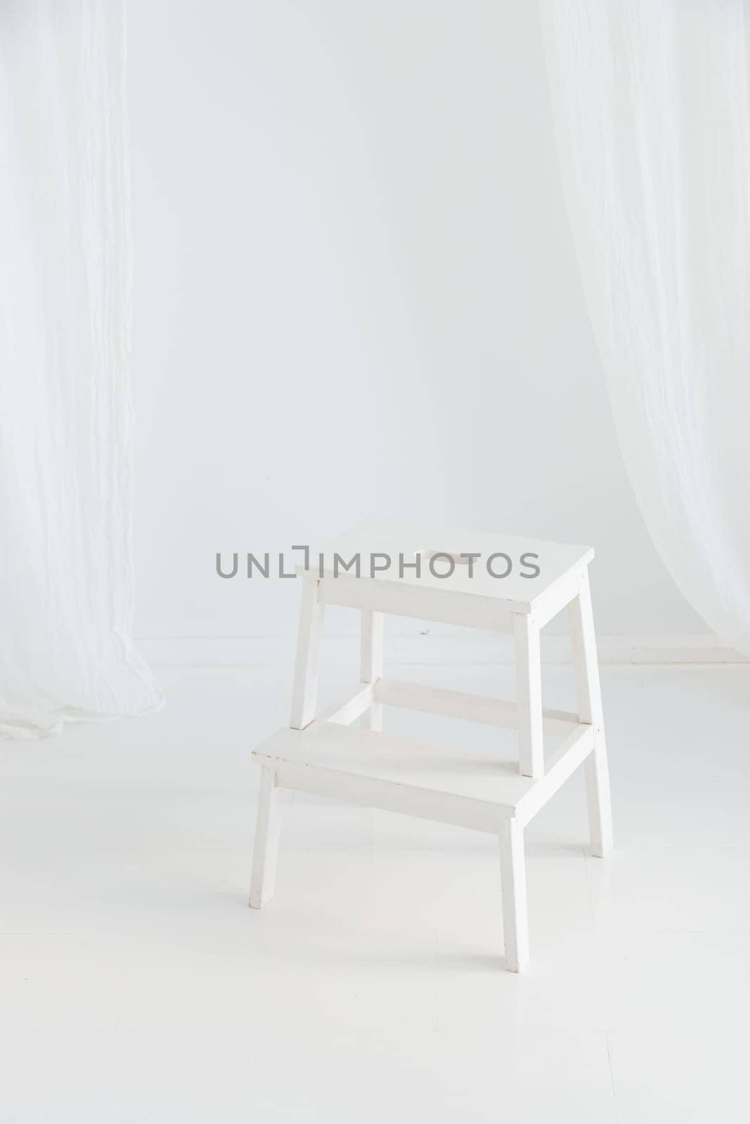 White empty chair with a white background