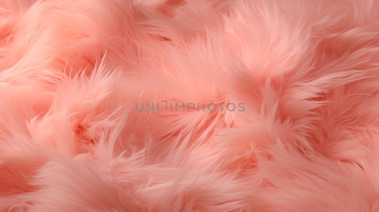 Soft and fluffy coral pink feathers fill the frame with a delicate and cozy texture by Zakharova