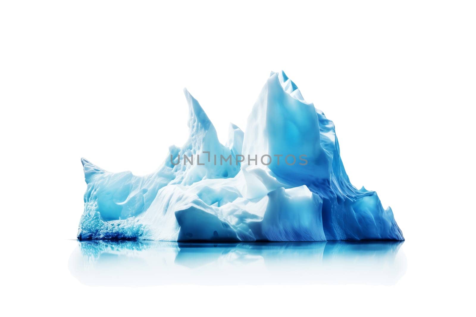 Huge iceberg isolated on white background.