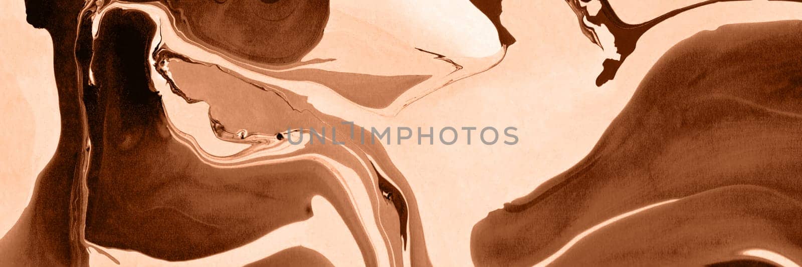 The texture of marble. Abstract background, made in the technique of fluid art. Demonstrating the colors of 2024 - Peach Fuzz. by Annu1tochka