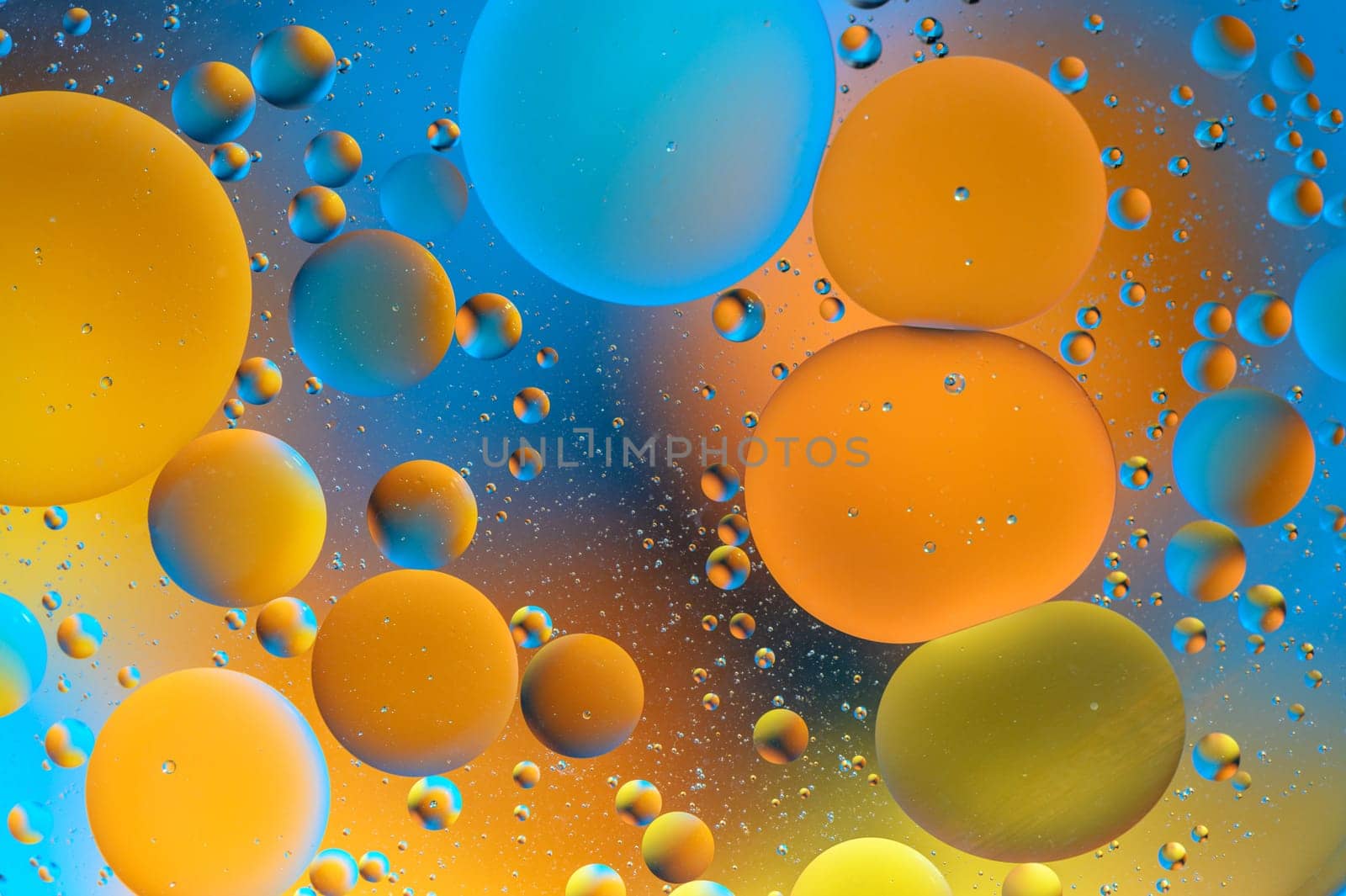 blue and orange spots with multi-colored circles similar to the galaxy and microcosm 28 by Mixa74