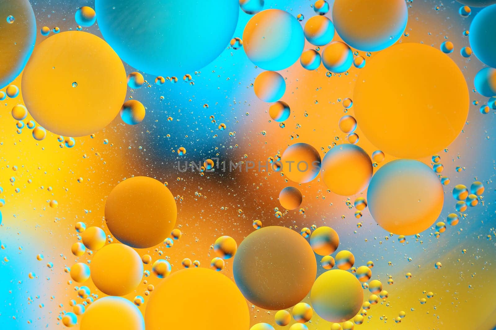 blue and orange spots with multi-colored circles similar to the galaxy and microcosm 29 by Mixa74