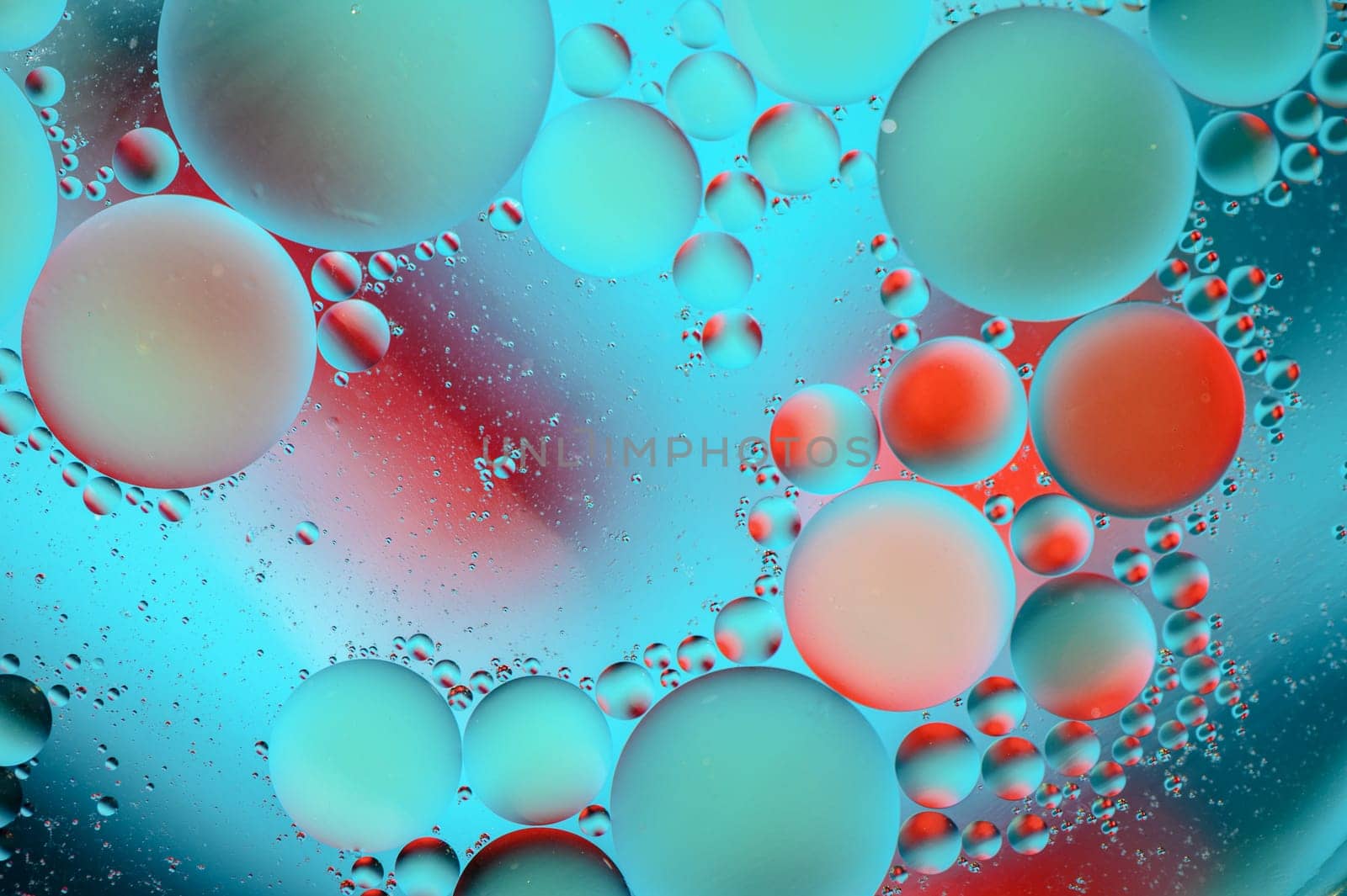 red and turquoise spots with multi-colored circles, similar to the galaxy and microcosm 12 by Mixa74