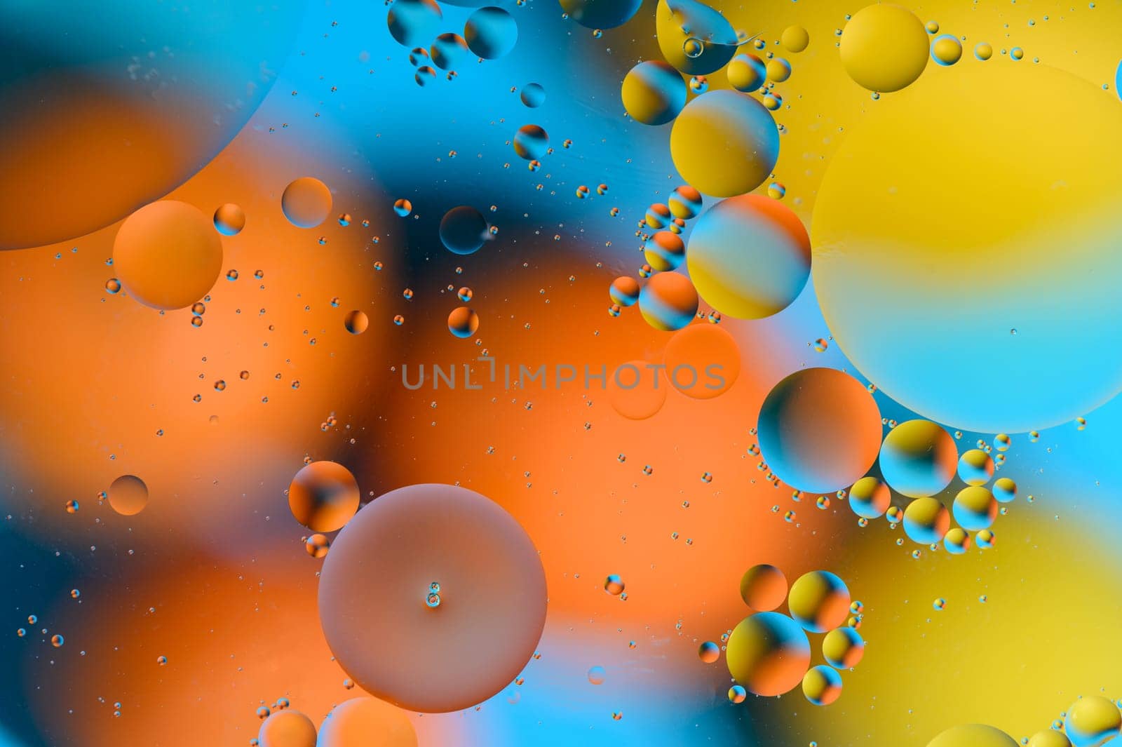 blue and orange spots with multi-colored circles similar to the galaxy and microcosm 10 by Mixa74