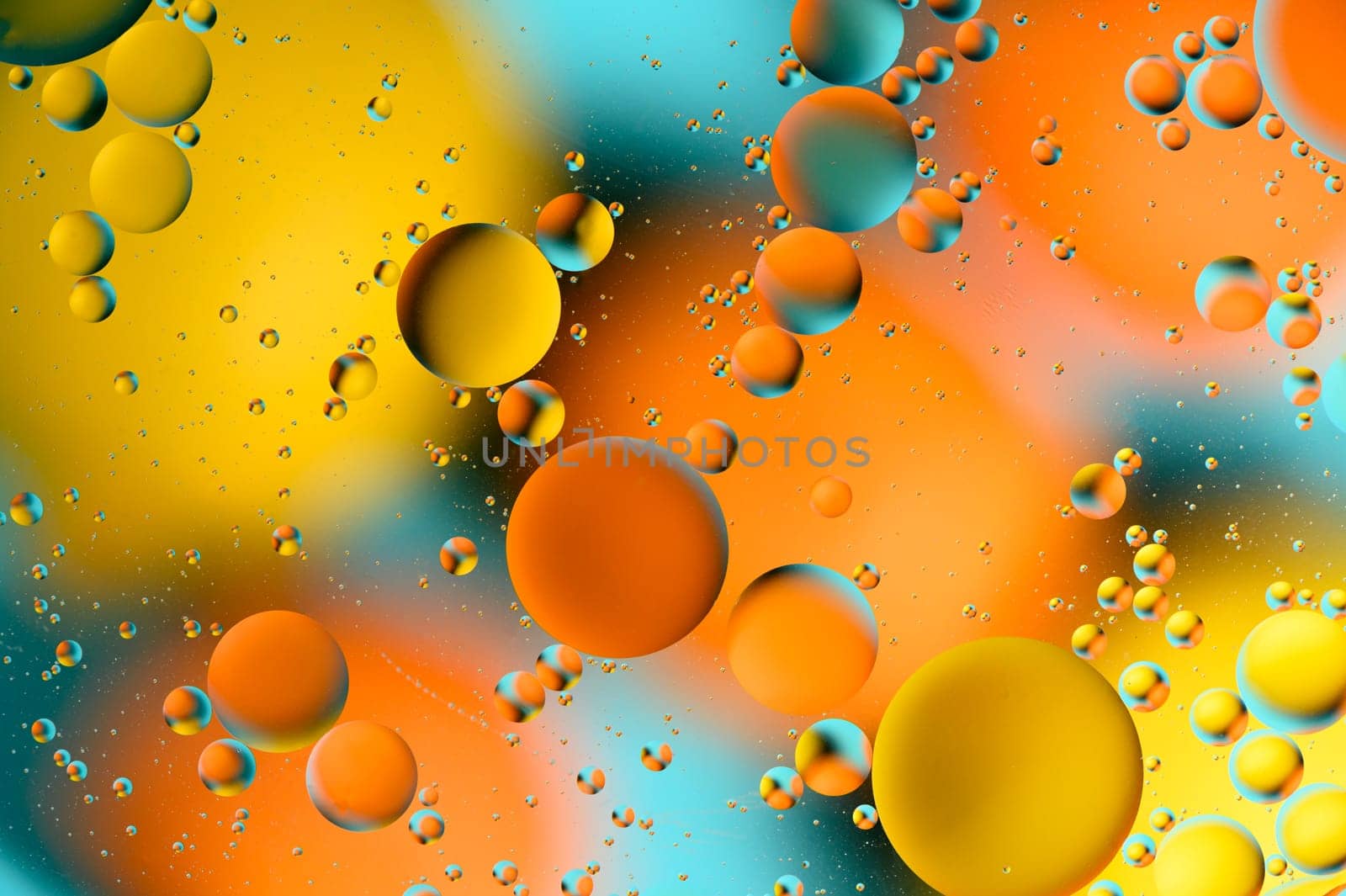 blue and orange spots with multi-colored circles similar to the galaxy and microcosm 5 by Mixa74