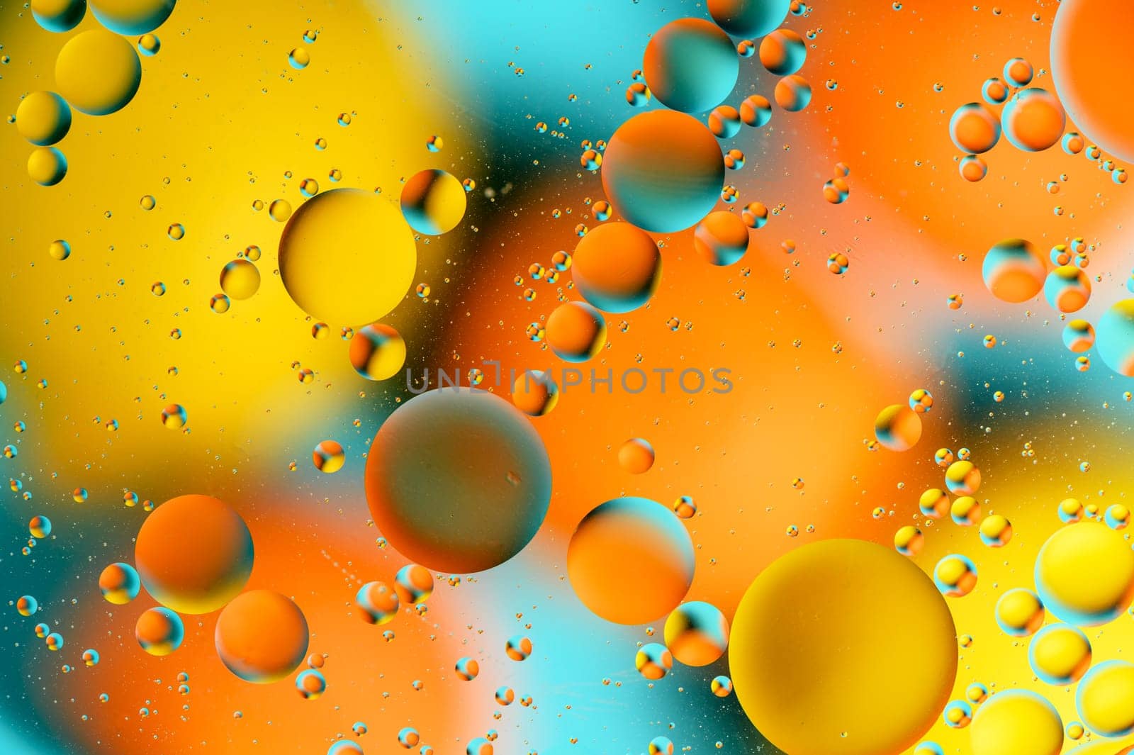 blue and orange spots with multi-colored circles similar to the galaxy and microcosm 7 by Mixa74