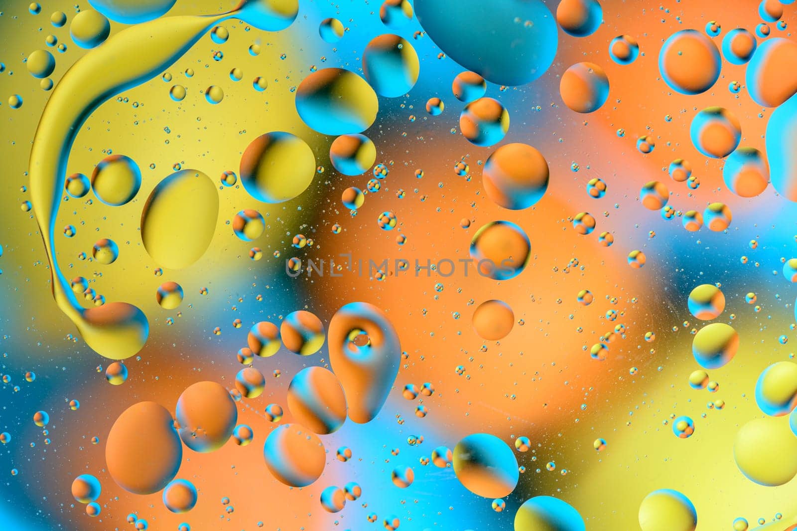 blue and orange spots with multi-colored circles similar to the galaxy and microcosm 24 by Mixa74