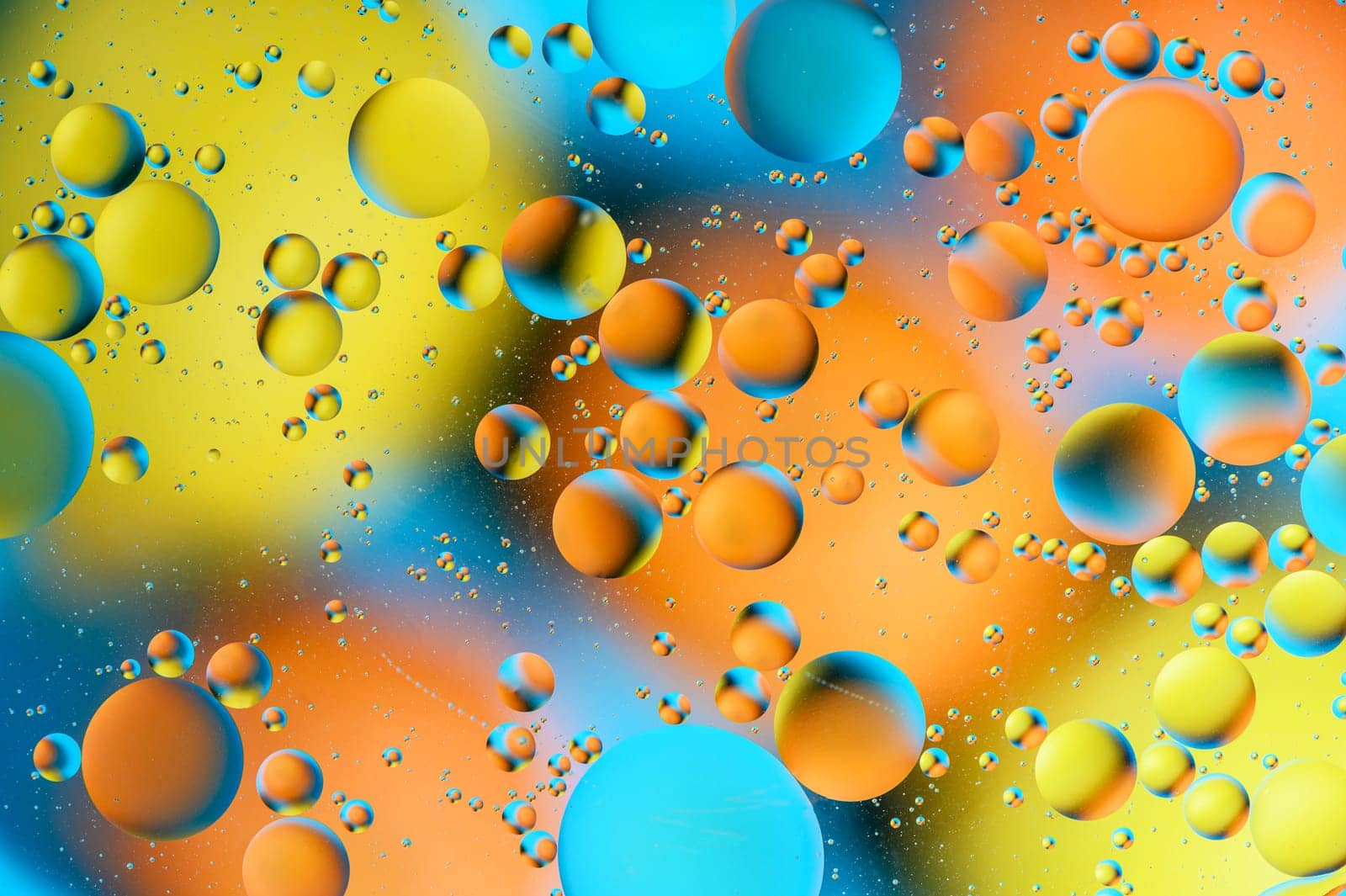 blue and orange spots with multi-colored circles similar to the galaxy and microcosm 16 by Mixa74