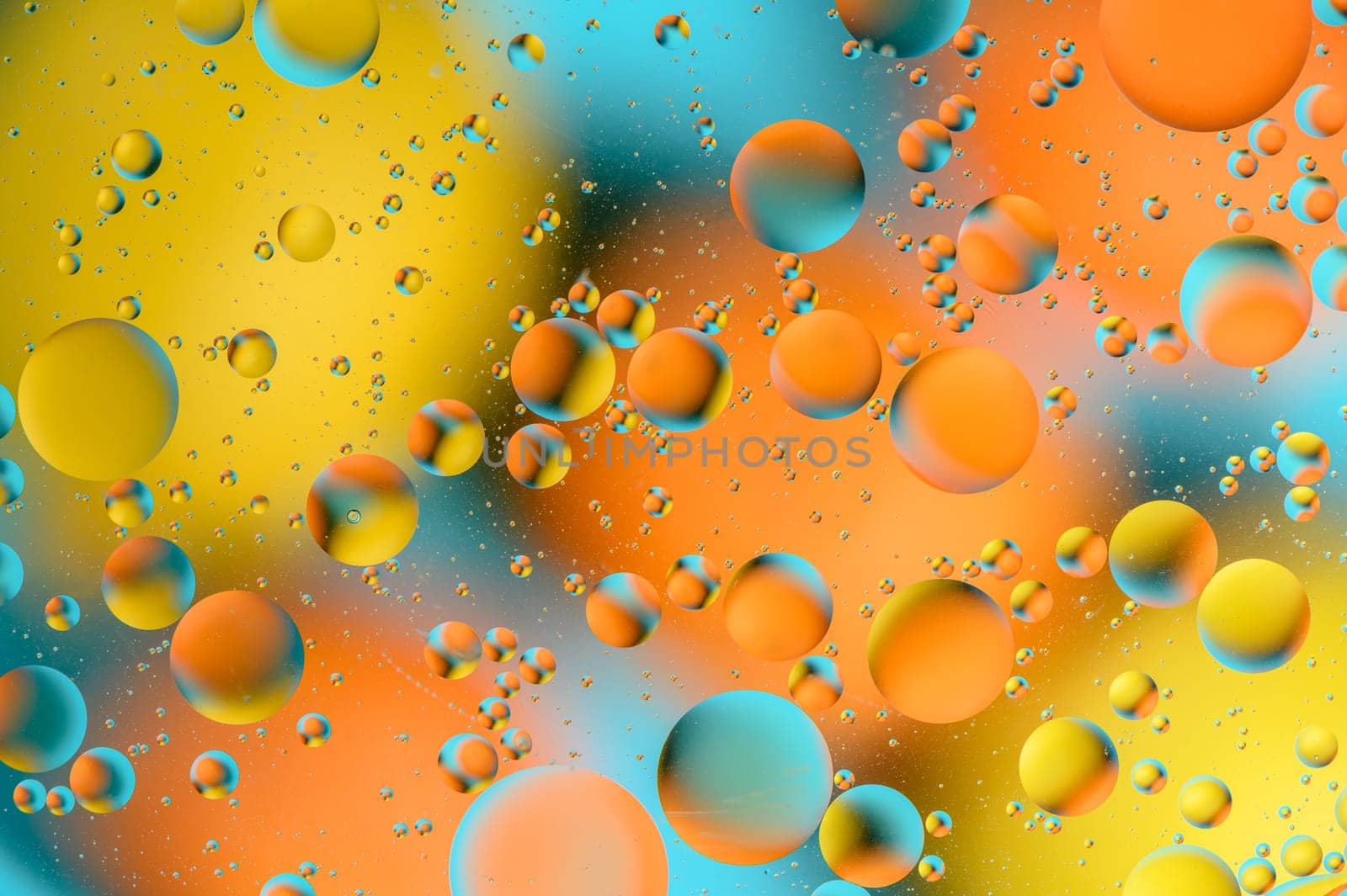 blue and orange spots with multi-colored circles similar to the galaxy and microcosm 7 by Mixa74