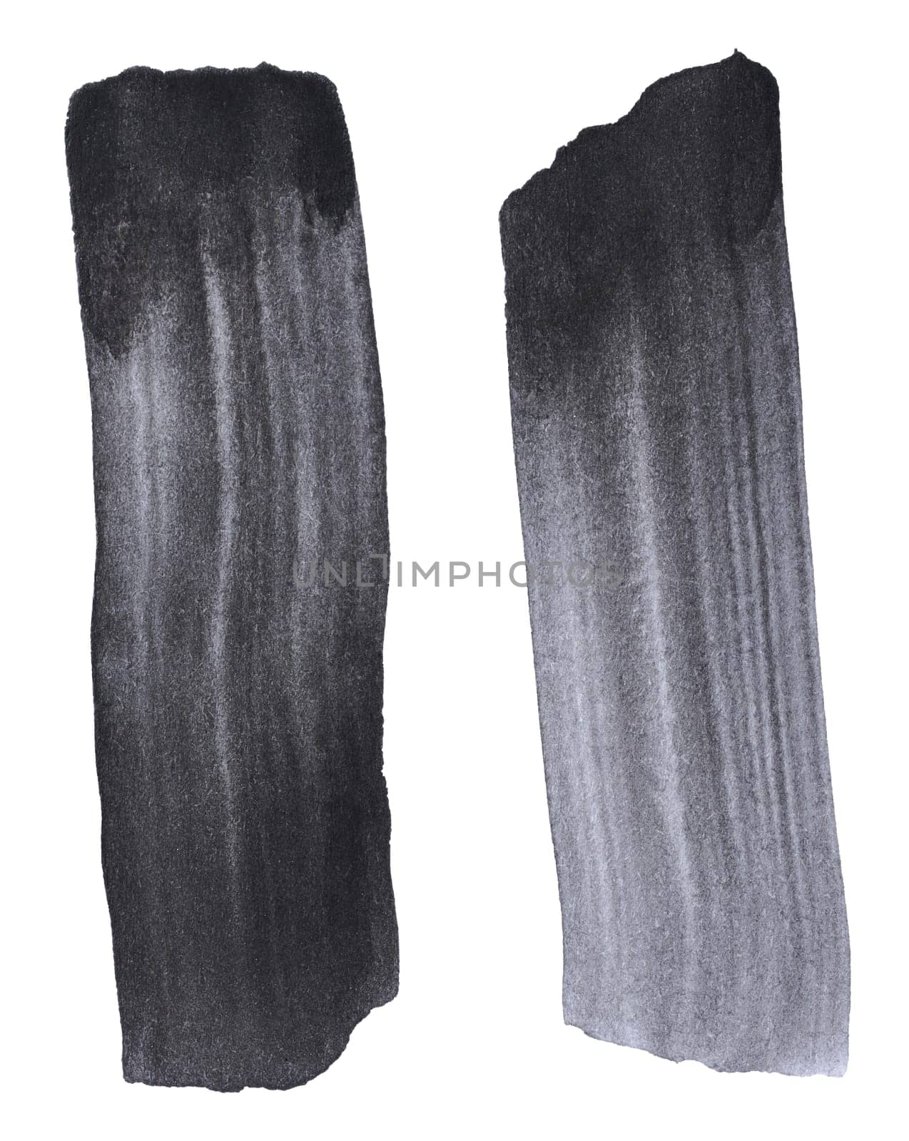 Watercolor brush stroke of black paint on a white isolated background	 by ndanko